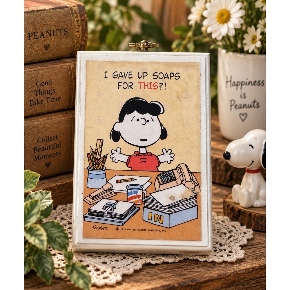 Vintage Peanuts Lucy Hallmark Plaque I Gave Up Soaps For This DE1204 Schulz